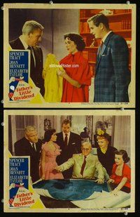 h866 FATHER'S LITTLE DIVIDEND 2 move lobby cards '51 Liz Taylor, Tracy