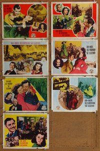 h310 GONE WITH THE WIND 7 Spanish/U.S. move lobby cards R47 Gable, Leigh