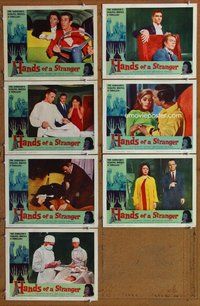 h317 HANDS OF A STRANGER 7 move lobby cards '62transplant from killer
