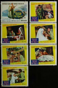 h321 HEAVEN KNOWS MR ALLISON 7 move lobby cards '57 Mitchum, Kerr