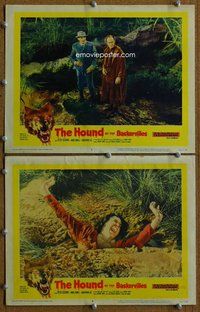 h876 HOUND OF THE BASKERVILLES 2 move lobby cards '59 Peter Cushing