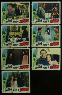 h328 I WALKED WITH A ZOMBIE 7 move lobby cards '43 Val Lewton, Tourneur