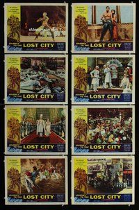 h137 JOURNEY TO THE LOST CITY 8 move lobby cards '60 Fritz Lang, Paget