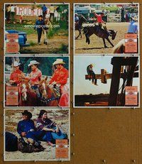 h592 JW COOP 5 move lobby cards '72 rodeo cowboy Cliff Robertson!