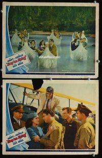h885 KEEP 'EM FLYING 2 move lobby cards '41 Bud Abbott & Lou Costello!