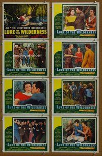 h157 LURE OF THE WILDERNESS 8 move lobby cards '52 Jean Peters