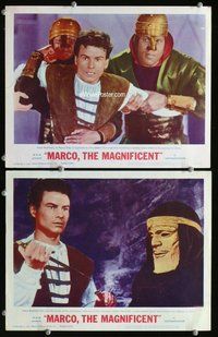 h891 MARCO THE MAGNIFICENT 2 move lobby cards '66 Horst Buchholz