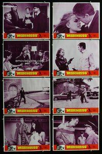 h172 MATCHLESS 8 move lobby cards '66 Pat O'Neal, sexy Ira Furstenberg!