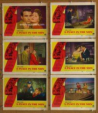 h498 PLACE IN THE SUN 6 move lobby cards '51 Montgomery Clift, Taylor