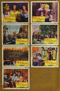 h372 QUEEN OF THE PIRATES 7 move lobby cards '61 Gianna Maria Canale