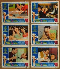 h503 RIGHT HAND OF THE DEVIL 6 move lobby cards '63 sexy Satanic plot!