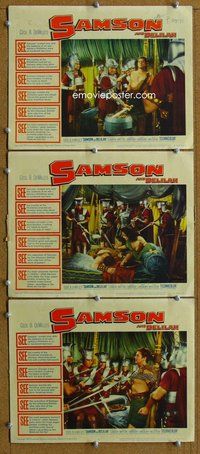 h807 SAMSON & DELILAH 3 move lobby cards R59 Hedy Lamarr, Mature