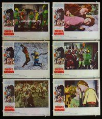 h514 SIEGE OF THE SAXONS 6 move lobby cards '63 King Arthur's Camelot!