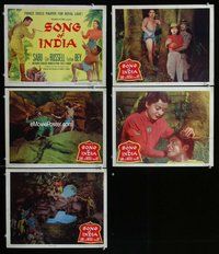 h623 SONG OF INDIA 5 move lobby cards '49 Sabu, Gail Russell, Bey
