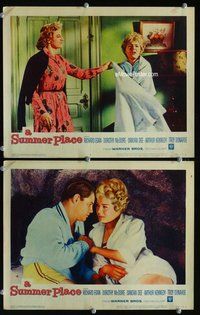 h915 SUMMER PLACE 2 move lobby cards '59 Sandra Dee, Troy Donahue