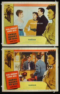 h919 THREE HOURS TO KILL 2 move lobby cards '54 Andrews, Donna Reed