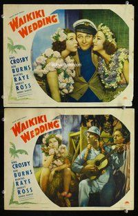h929 WAIKIKI WEDDING 2 move lobby cards '37 Martha Raye, Bing Crosby