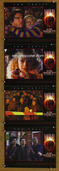 h744 WAR OF THE WORLDS 4 move lobby cards '05 Tom Cruise, Fanning