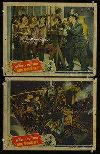 h933 WHO DONE IT 2 move lobby cards '42 Bud Abbott & Lou Costello!