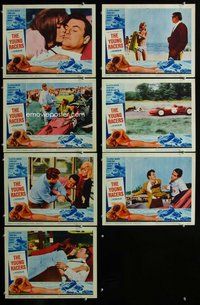 h427 YOUNG RACERS 7 move lobby cards '63 Roger Corman, car racing!