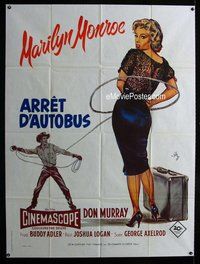 k136 BUS STOP French one-panel movie poster R80s Marilyn Monroe, Don Murray