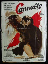 k139 CANNABIS French one-panel movie poster '70 cool Georges Allard art!