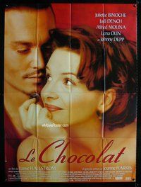 k142 CHOCOLAT French one-panel movie poster '00 Johnny Depp, Binoche