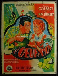 k156 EGG & I French one-panel movie poster '47 Claudette Colbert, MacMurray