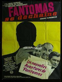 k163 FANTOMAS STRIKES BACK French one-panel movie poster '65 Jean Marais