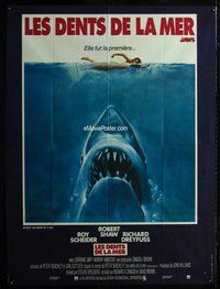 k178 JAWS French one-panel movie poster '75 Steven Spielberg classic shark!