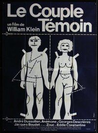 k190 LE COUPLE TEMOIN French one-panel movie poster '77 Klein artwork!
