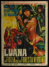 k613 LUANA Italian one-panel movie poster '68 jungle sex, female Tarzan!