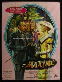 k204 MAXIME French one-panel movie poster '58 Boyer, great Jean Mascii art!