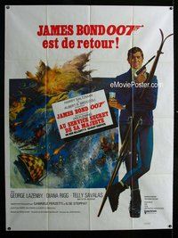 k216 ON HER MAJESTY'S SECRET SERVICE French one-panel movie poster '70 Bond