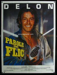 k217 PAROLE DE FLIC French one-panel movie poster '85 Alain Delon w/grenade!