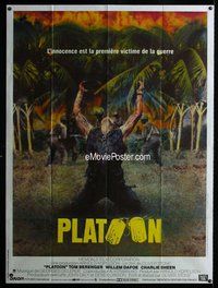 k222 PLATOON French one-panel movie poster '86 Oliver Stone, Charlie Sheen