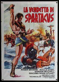 k641 REVENGE OF SPARTACUS Italian 1p movie poster R70s Roger Browne
