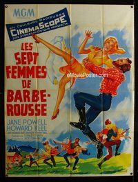 k021 SEVEN BRIDES FOR SEVEN BROTHERS French one-panel movie poster '54 Soubie