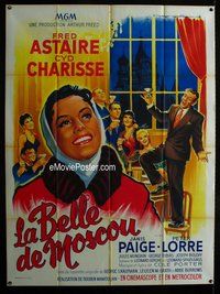 k022 SILK STOCKINGS French one-panel movie poster '57 Roger Soubie art!