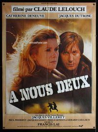 k247 US TWO French one-panel movie poster '79 Lelouch, Catherine Deneuve