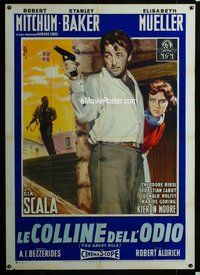 k520 ANGRY HILLS Italian one-panel movie poster '59 Mitchum, Vistim art!