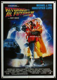 k528 BACK TO THE FUTURE 2 Italian one-panel movie poster '89 Michael J. Fox