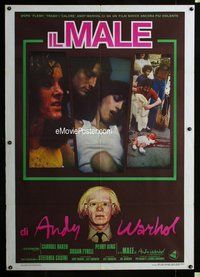 k529 BAD Italian one-panel movie poster '77 Andy Warhol, gruesome image!