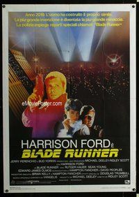 k533 BLADE RUNNER Italian one-panel movie poster '82 Harrison Ford, Hauer
