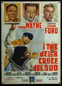 k560 DONOVAN'S REEF Italian one-panel movie poster '63 John Wayne, Lee Marvin
