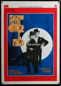 k574 GINGER & FRED Italian one-panel movie poster '86 Mastroianni, Fellini