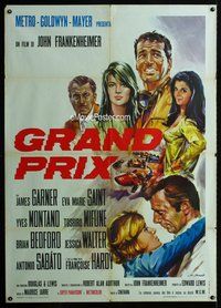 k579 GRAND PRIX Italian one-panel movie poster '67 G.R. Stefano artwork!