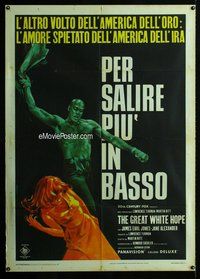 k581 GREAT WHITE HOPE Italian one-panel movie poster '70 R. Casaro art!