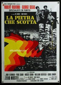 k591 HOT ROCK Italian one-panel movie poster '72 Robert Redford, George Segal