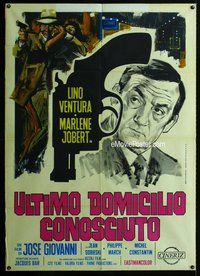 k603 LAST KNOWN ADDRESS Italian one-panel movie poster '70 Symeoni art!